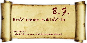 Brünauer Fabióla névjegykártya